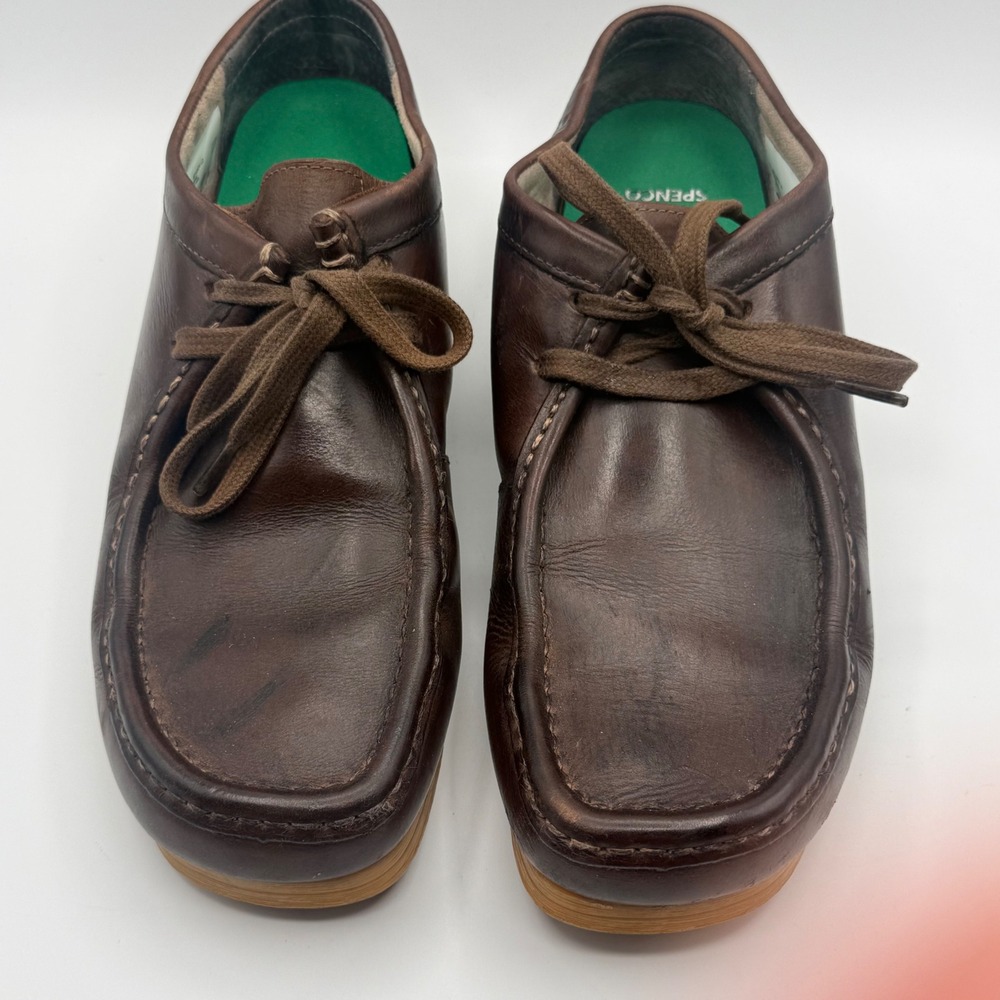 Clarks Stinson Lo Mens Size 10.5 Brown Good Beeswax Leather Moc Toe Shoes